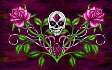 If you have one of your own you'd. Skull and Pink Roses Fond d'écran HD | Arrière-Plan ...
