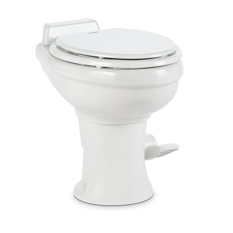 Dometic 320 Rv Toilet Gravity Flush With Enameled Wood Seat