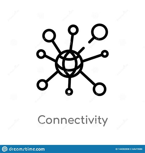 Outline Connectivity Vector Icon Isolated Black Simple Line Element