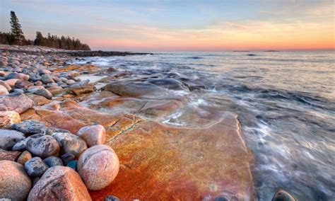 Rocky Beach Sea Breg Water Sky Sunset Desktop Wallpaper Download Free