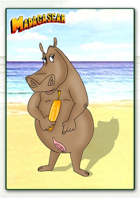 Rule 34 Anthro Banana Beach Dreamworks Female Gloria The Hippopotamus