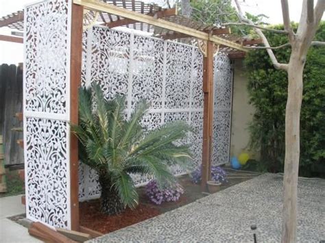 See description for details, brackets, panel. Acurio Latticeworks Ginger Dove 32 in. x 4 ft. White Vinyl ...