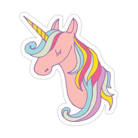 Pink Unicorn Sticker By Southprints En 2021 Pegatinas Bonitas