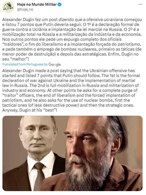 Russias Top Ideologue Alexander Dugin Airs 7 Point Formula Including