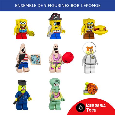 Set Of 9 Lego Compatible Spongebob Figures Spongebob Etsy