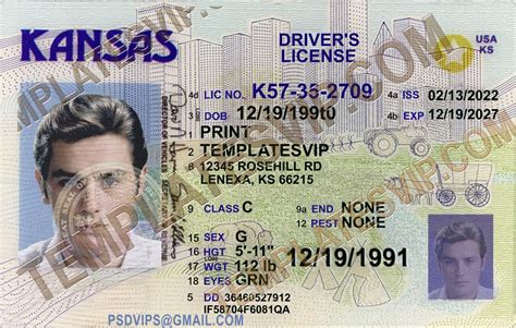 Kansas Ks Drivers License Psd Template Download 2022 Templates Drivers Licenses Premium
