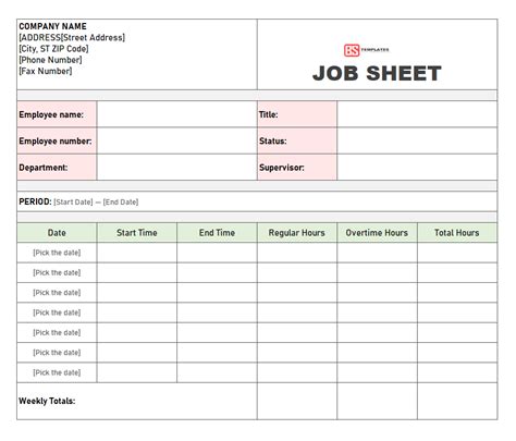 We all know the importance of resource allocation. Job sheet template for Excel | Printable Samples & Examples