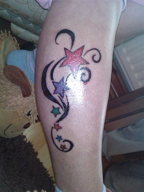 Outstanding Leg Tattoo Design For Girls Star Tattoos On Leg