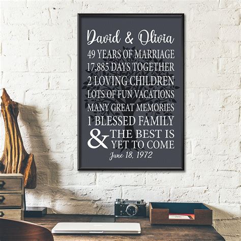 Personalized 49th Wedding Anniversary Ts Poster For Couple Parents