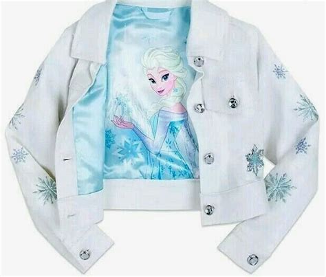 Disney Girls Frozen Elsa Denim Jean Jacket White New Wtags Authentic