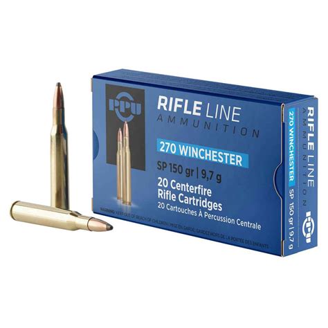Ppu Standard Rifle 270 Winchester 150gr Sp Rifle Ammo 20 Rounds