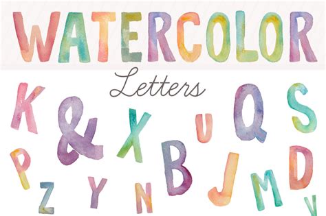 Watercolor Alphabet Letters Clip Art Spell Anything In Style