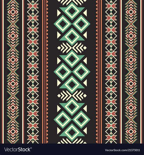 Tribal Ethnic Seamless Pattern Geometric Design Vector Image