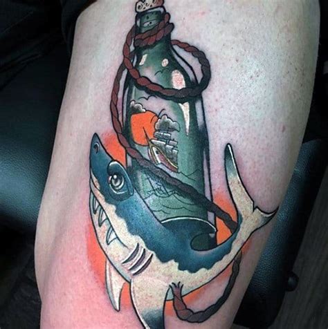 Traditional shark tattoos are often found in hawaii and in nearby islands where the presence of. 30 Neo Traditional Shark Tattoo Designs For Men - Cool Ink ...