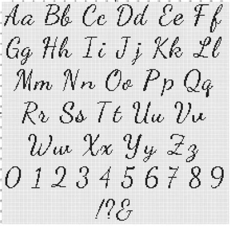 Handwriting Cross Stitch Alphabet Cross Stitch Pattern Font Etsy E47