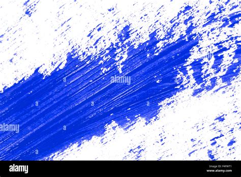 Blue Stroke Of The Paint Brush On White Paper Stock Photo Alamy