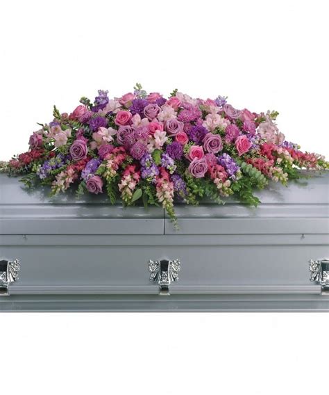 Lavender Tribute Casket Spray Whittier Ca Funeral Flowers Funeral