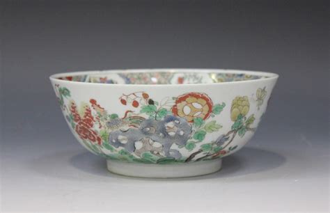 A Chinese Famille Verte Porcelain Bowl Kangxi Period Of Steep Sided