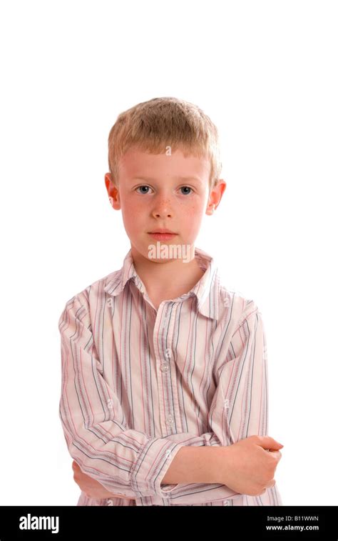 Nervous Young Boy Stock Photo Alamy