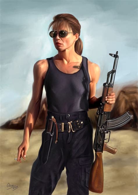 The fight has only just begun. Sarah Connor Terminator 2 | Domestika