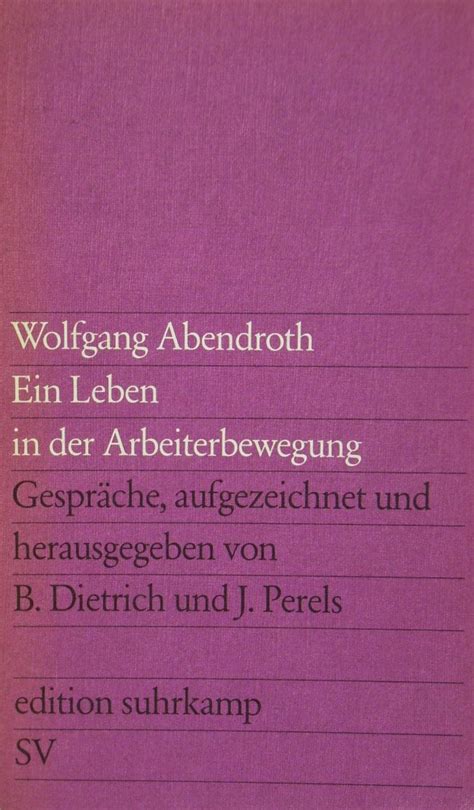 Ein Leben In Der Arbeiterbewegung By Wolfgang Abendroth Goodreads