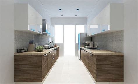 Urban Casa Ucp 105 Parallel Shape Modular Kitchen In Laminate Finish In