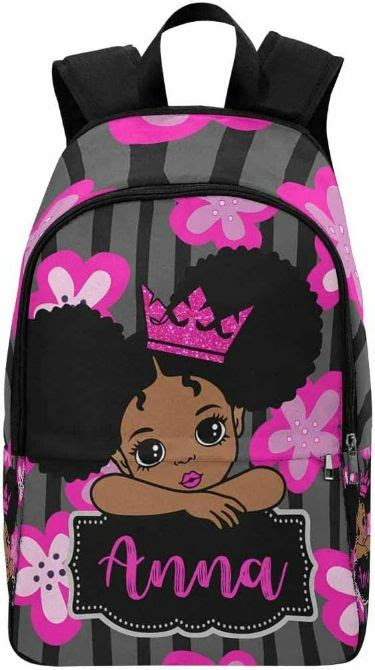 interestprint personalized shoulder bag backpack with name customized princess with crown floral