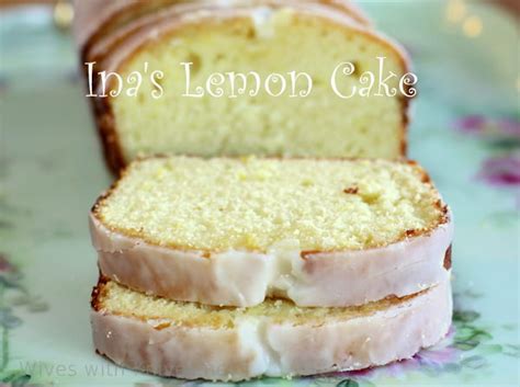 It's magnificently buttery and exponentially lemony thanks to a tart soak in a lemon and sugar syrup and a drizzle of lemony confectioners' sugar glaze. Ina's Lemon Cake | Wives with Knives
