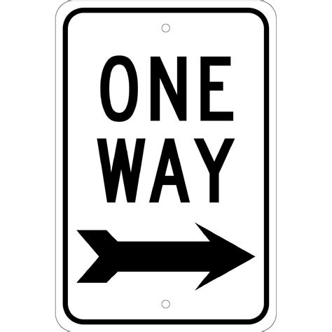 National Marker One Way With Right Arrow Sign — 18in X 12in 0080