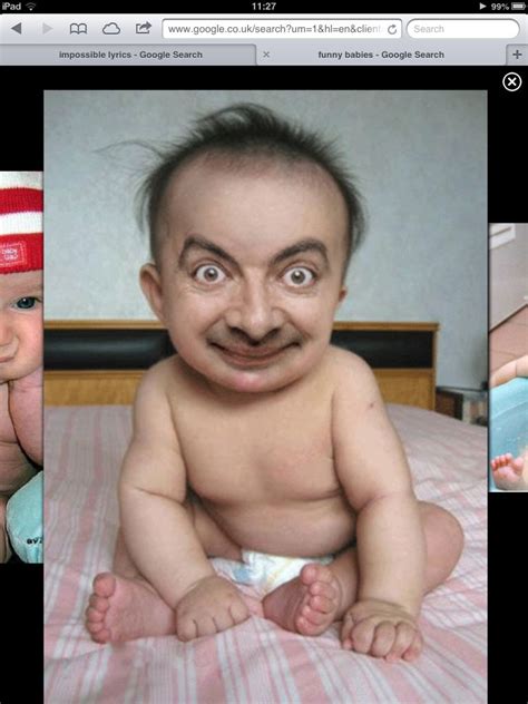 Creepy Photoshopped Pictures Of Mr Bean Funny Baby Pictures Funny Babies Funny Baby Photos