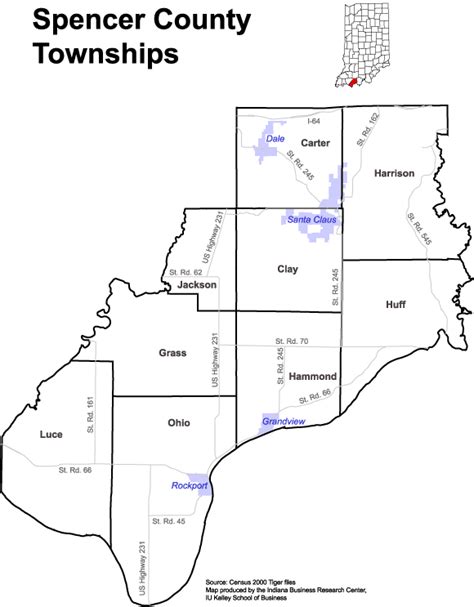Spencer County Indiana Map Cities And Towns Map