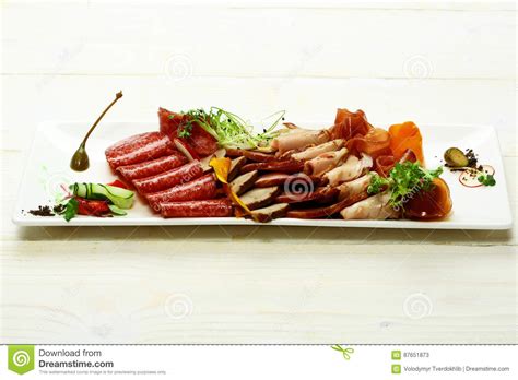 Cold Cuts Or Meat Platter Stock Image Image Of Dish 87651873