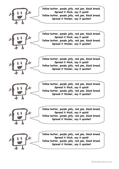 Tongue Twisters English Esl Worksheets For Distance Learning And