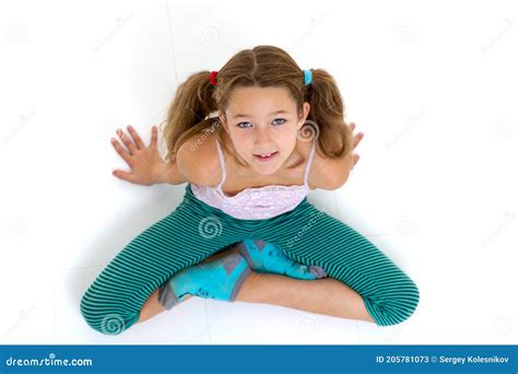 Preteen Girl Looking Up At Camera Stock Image Image Of Background