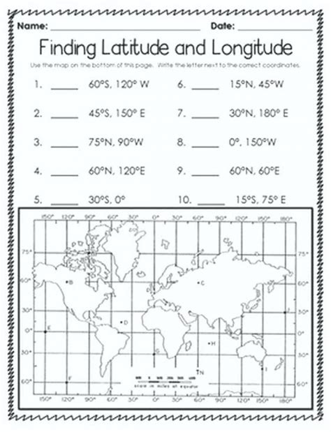 5th Grade Free Latitude And Longitude Worksheets Kidsworksheetfun