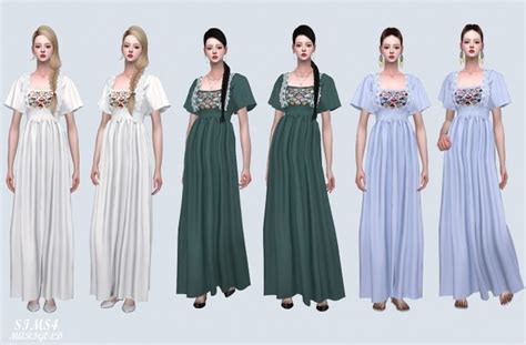 Flower Summer Long Dress P At Marigold Sims 4 Updates