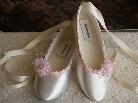 Wedding Flats Ivory Pink Satin Shoes Pink Bridal Flat Shoes