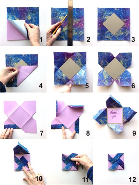 Diy Pinwheel Fold Card Origami Einfach Briefumschlag Basteln