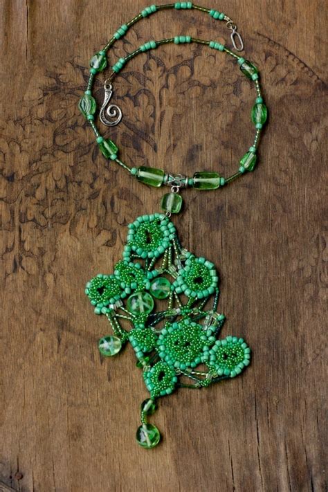 Gardening Gift Lichen Moss Necklace Green Plant Jewelry