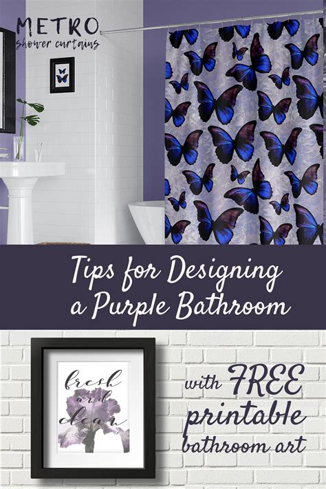Bathroom With Purple And White Shower Curtain Toilet And Sink In The