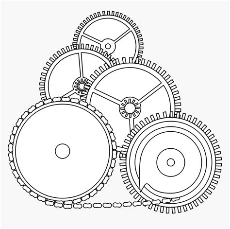 Gears In 2d Clip Arts Gear Drawing Clipart Hd Png Download