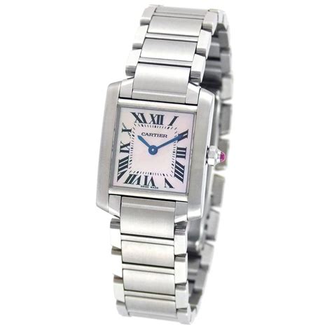 Cartier Womens W51028q3 Tank Francaise Pink Mother Of Pearl Watch