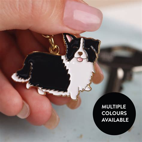 Border Collie Enamel Pins And Keyrings