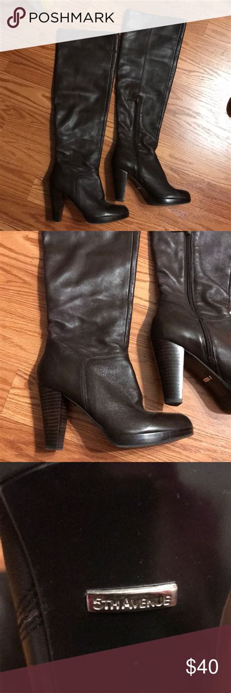 leather boots beautiful soft leather boots in very good condition 5th avenue shoes heeled boots