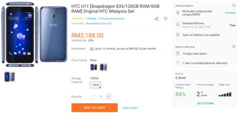 Compare prices before buying online. The squeezable HTC U11 is now going for less than RM2,200 ...