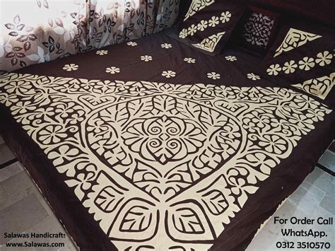 Sindhi Aplic Work Bed Sheets Work Bed Handmade Bed Sheets Bed Sheets