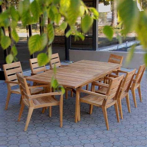 9 Pc Mid Century Teak Table Dining Set Rectangular Table With