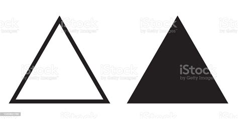 Equilateral Triangle Icon Of Vector Outline Line And Silhouette