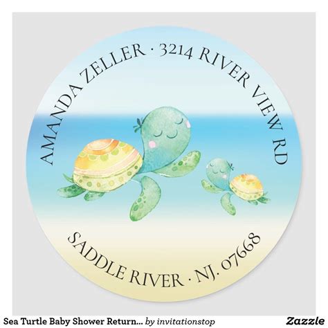 A Round Sticker With An Image Of Two Sea Turtles