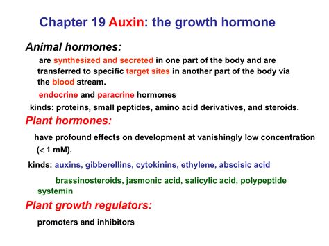 Keyword For 5 Main Types Of Plant Hormones